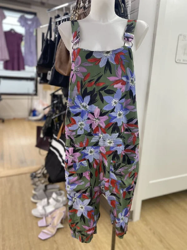 Guess flowy floral overalls M