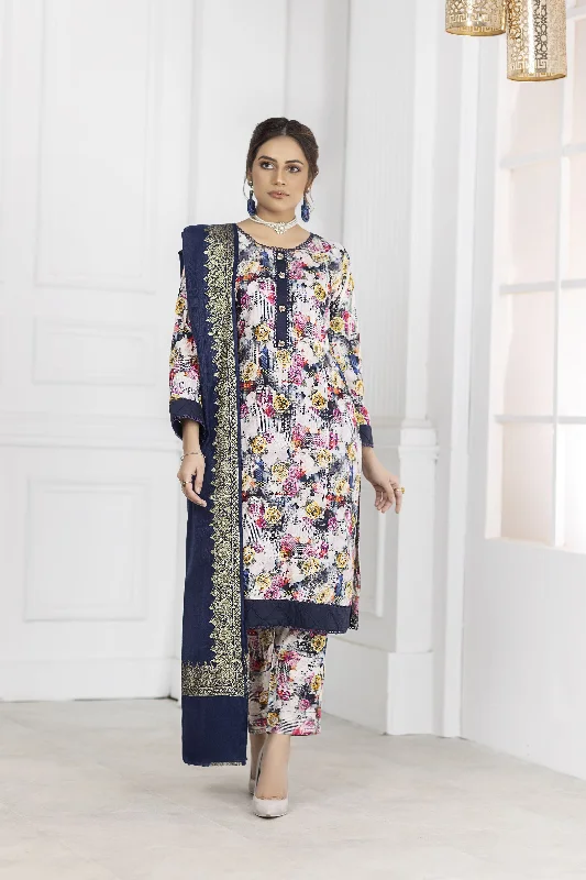 Sofia Khas Winter Linen Embroidered Shawl Dress 04