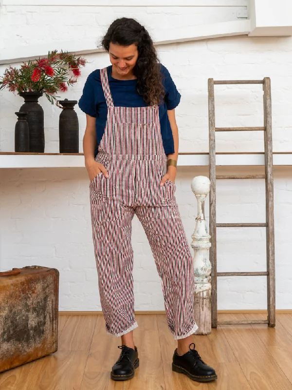 Work Overalls - Red Pinstripe