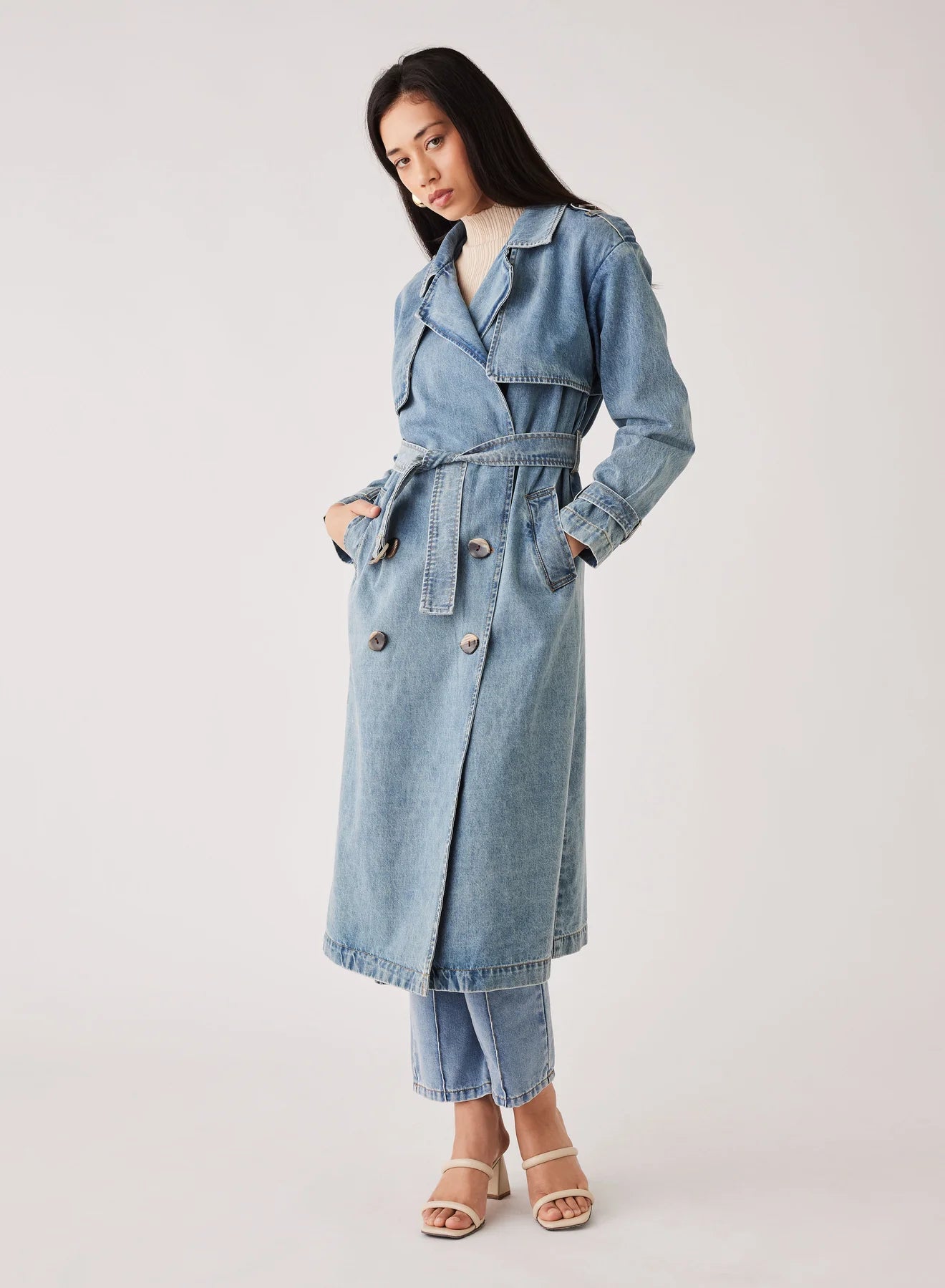 ESMAEÉ MIDWEST TRENCH COAT - BLUE