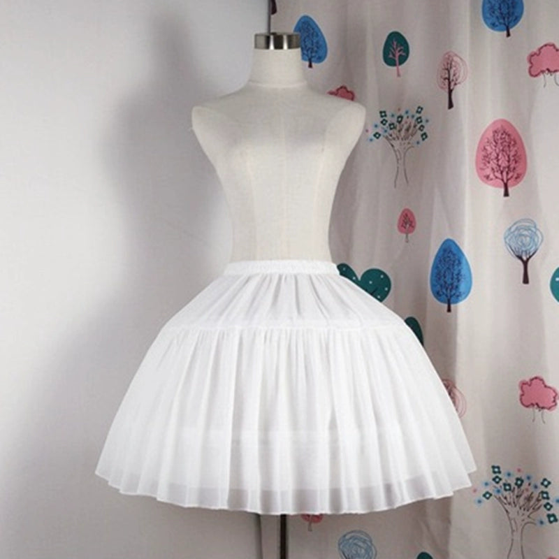 Krncrlo~White Lolita Petticoat Adjustable 14M Violence Fishbone Petticoat