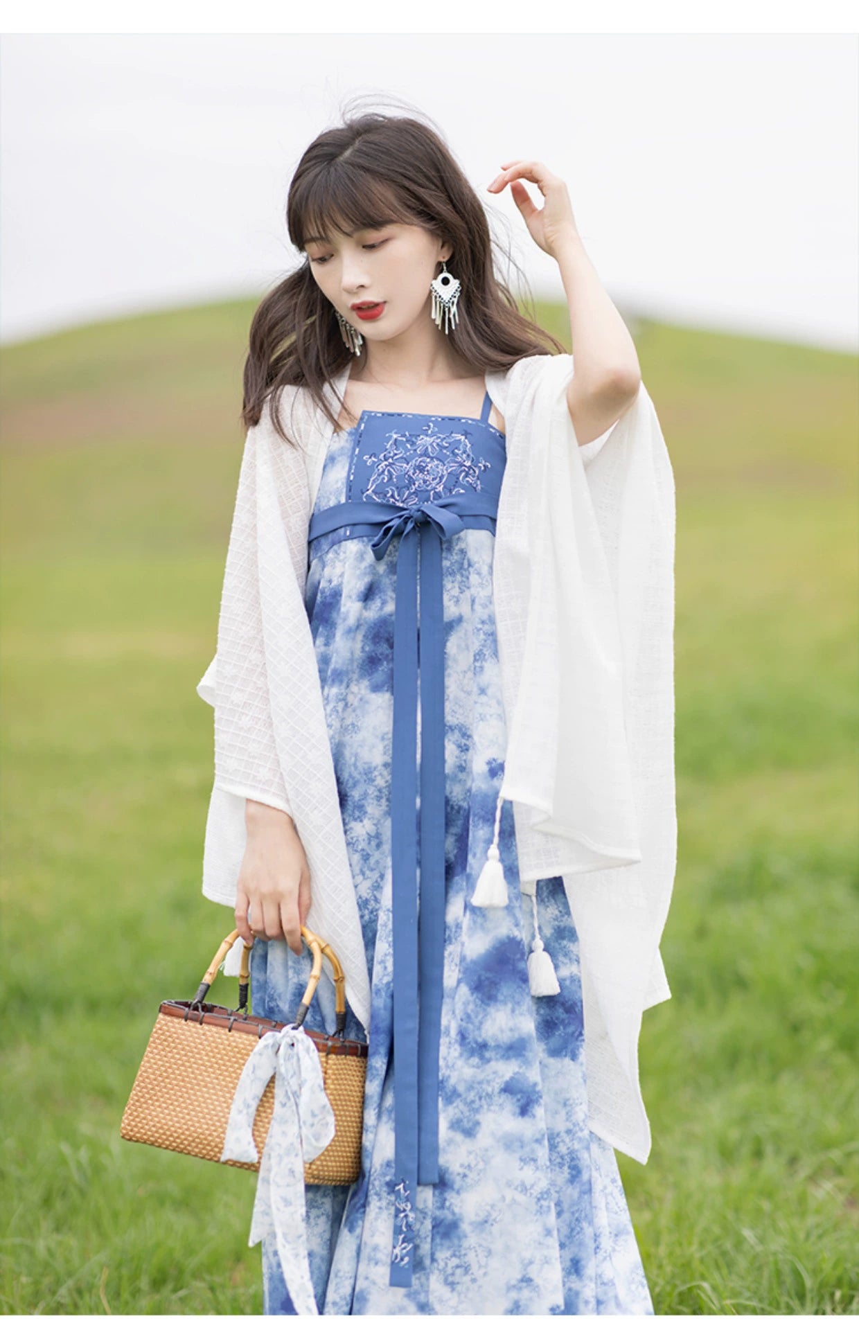 Chixia~Han Lolita Dress and Shawl Tie-dye Hanfu