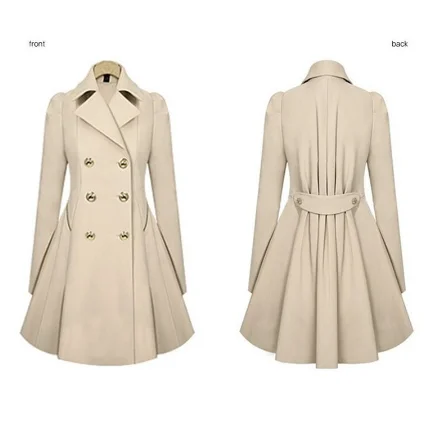 2019 Trench Coat for Women Double-breasted Long-sleeve Long Trench Coat Women's Coat Women Clothes Plus Size Winter New Hot Sale