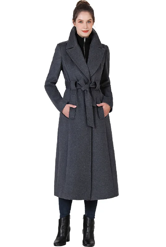 BGSD Women May Belted Wrap Wool Trench Coat