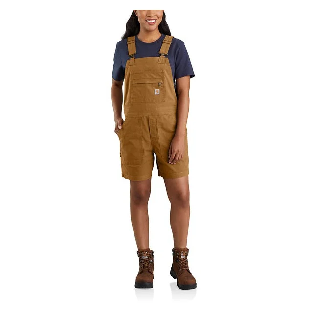 Women's Rugged Flex Relaxed Fit Canvas Short Overalls