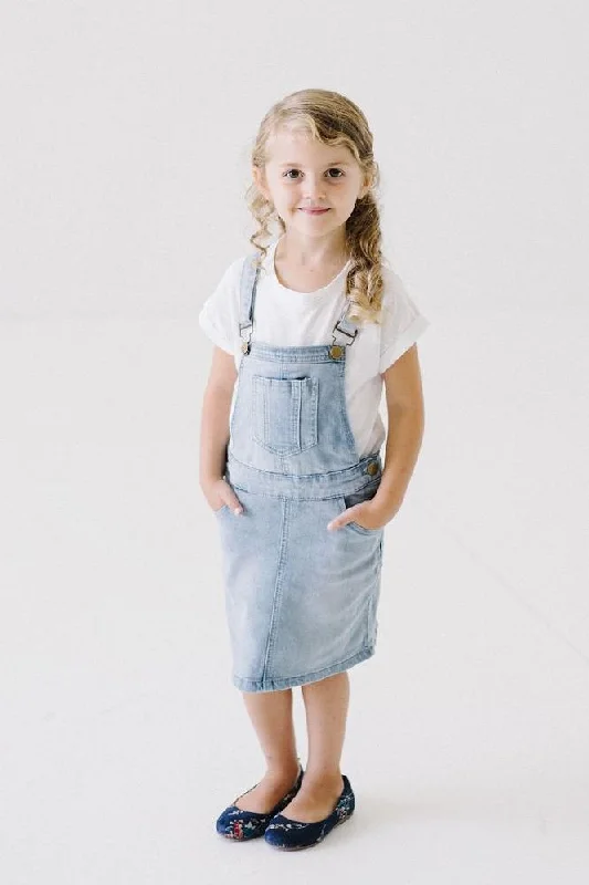 'Emerson' Girl Light Denim Skirt Overalls