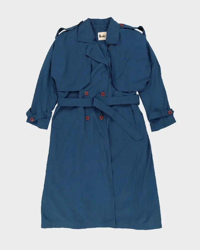 Vintage 80s Niccolini Blue Trench Coat - XL