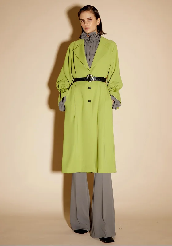 Birelin Long Belted Trench Coat, Matcha