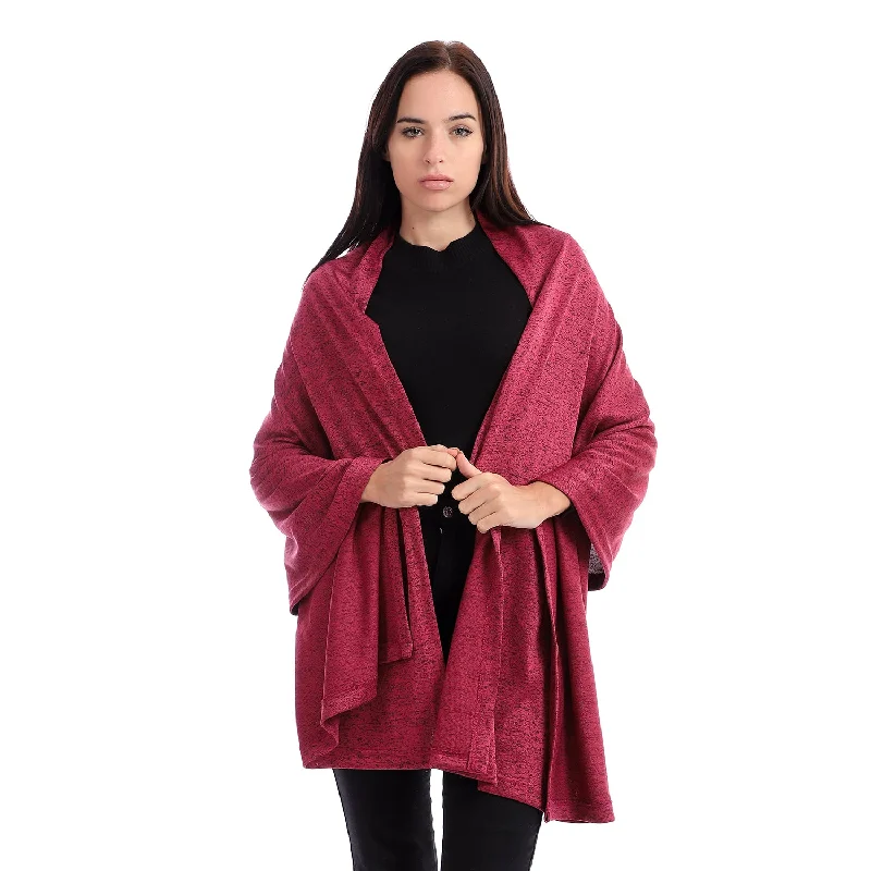 Slip On Heather Burgundy Shawl - Kady