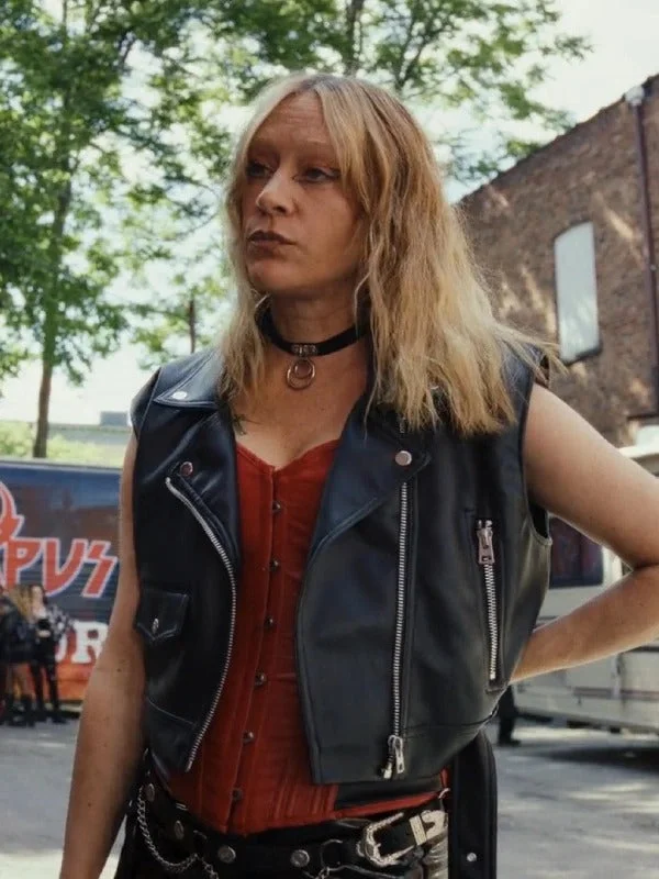 Poker Face 2023 Ruby Ruin Black Leather Vest