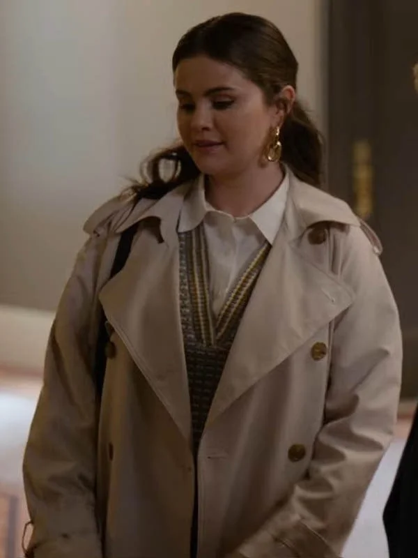 Selena Gomez Only Murders In the Building S03 White Trench Coat