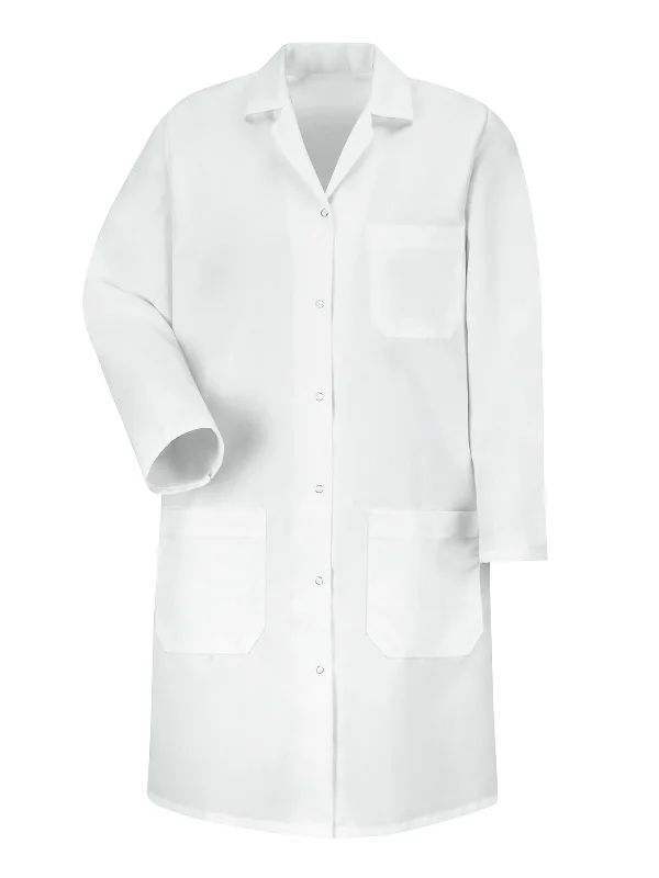 Women's Three-Pocket Gripper-Front 38.25" Full-Length Lab Coat