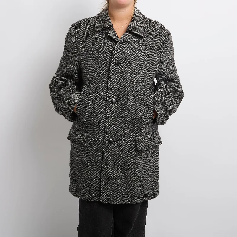 Herringbone Wool Mix Coat - UK 14