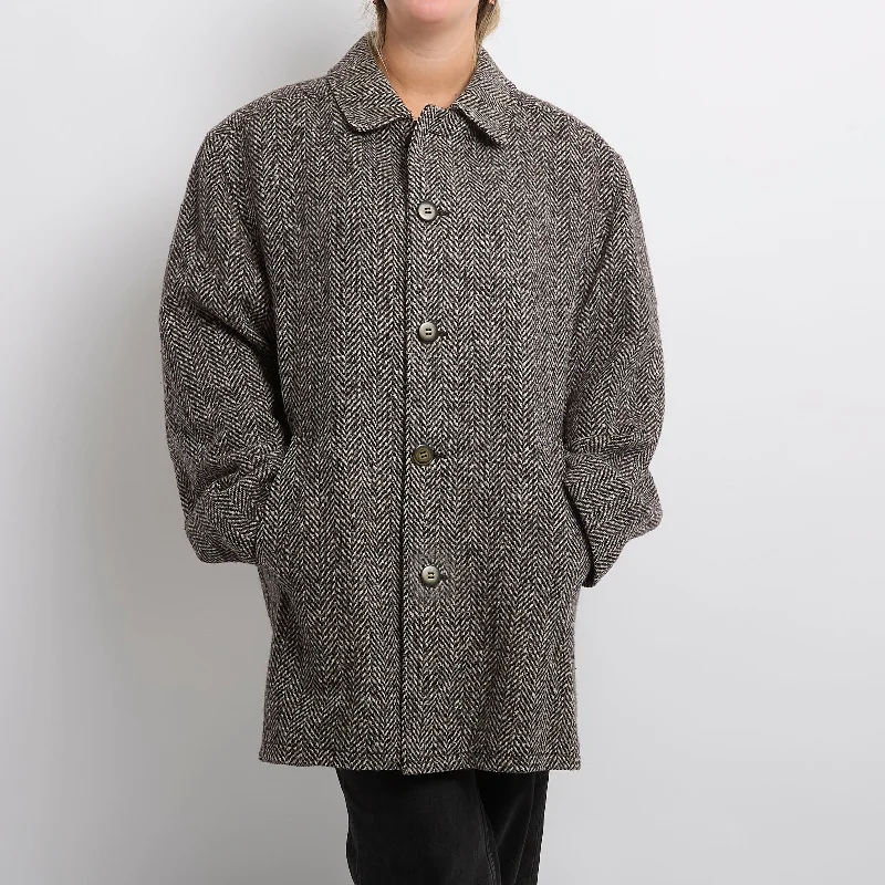 Herringbone Wool Mix Coat - UK 16