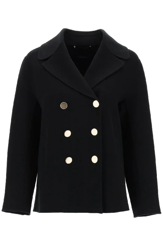 Margot Double-breated Wool Peacoat  - Blue