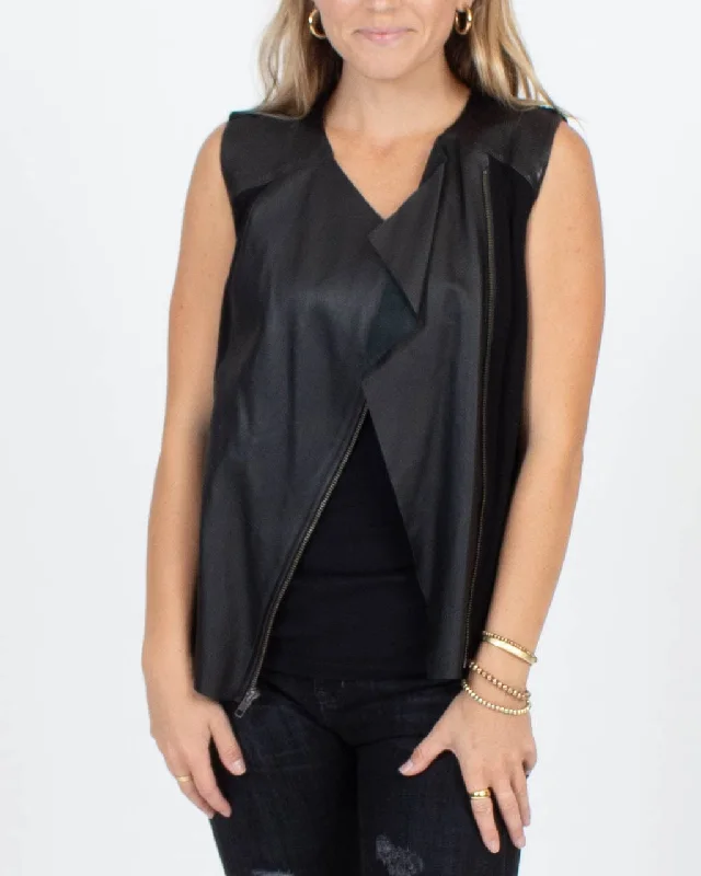 Zip Up Moto Leather Vest