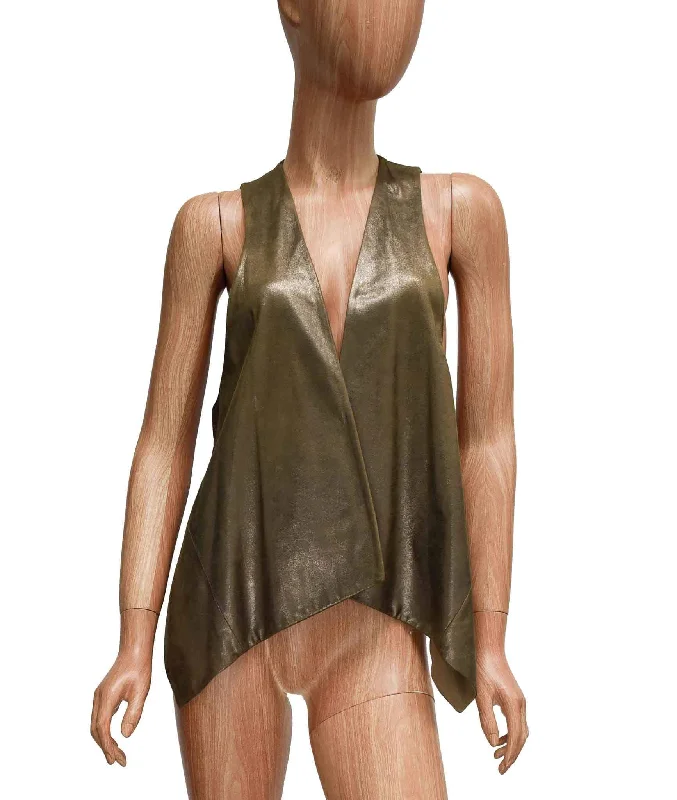 Metallic Leather Vest