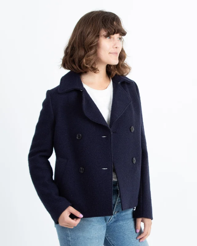 Navy Cropped Peacoat