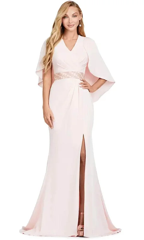 Ashley Lauren 11416 - Cape V Neck Gown