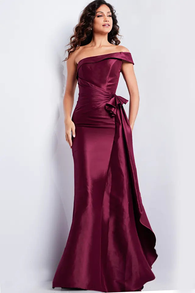 Jovani -25831 Ruched Waist Straight Evening Gown