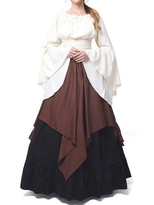 New Sexy Slash Neck Flare Sleeve Party Long Dress