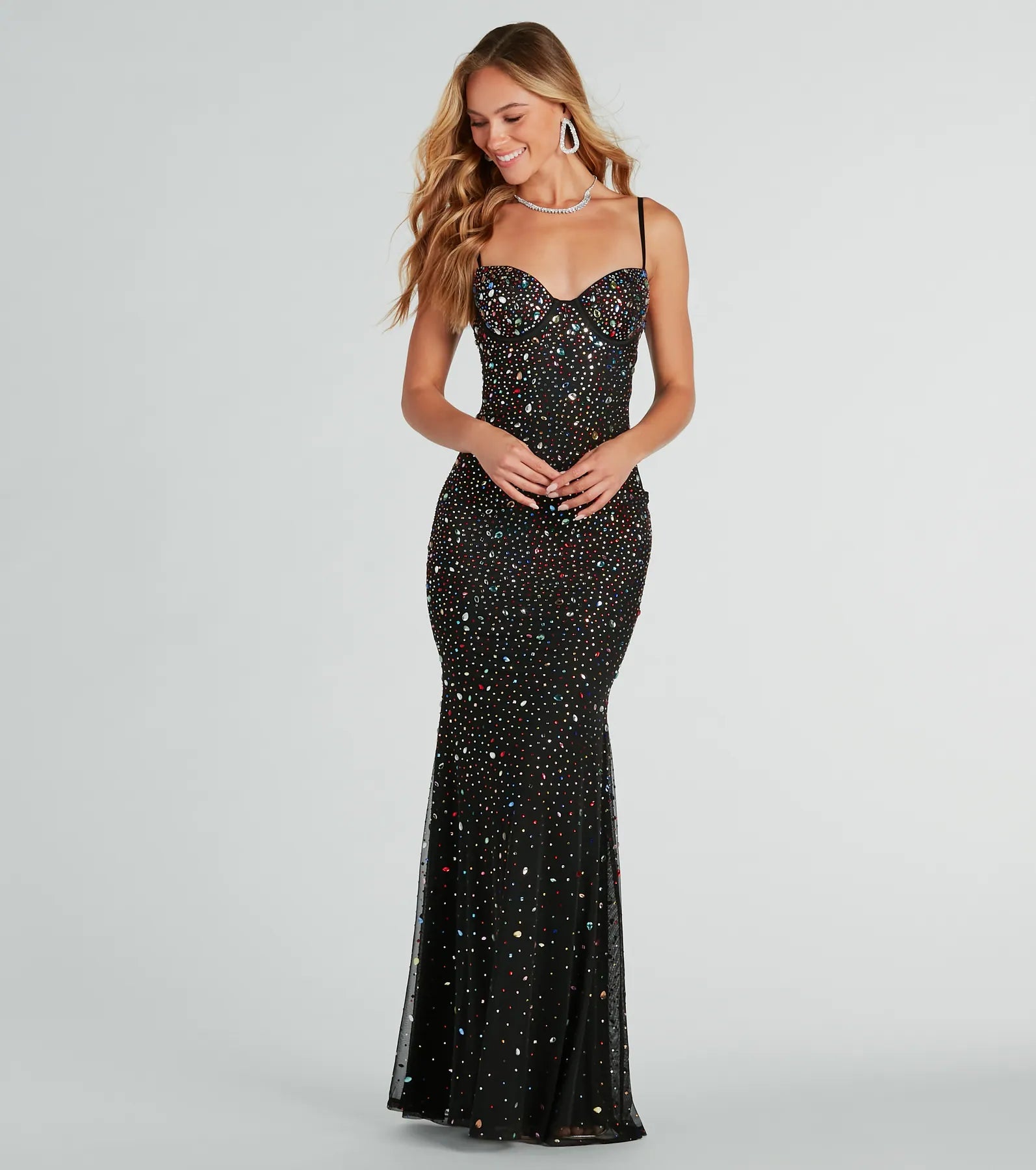 Shannon Formal Gemstone Mermaid Long Dress