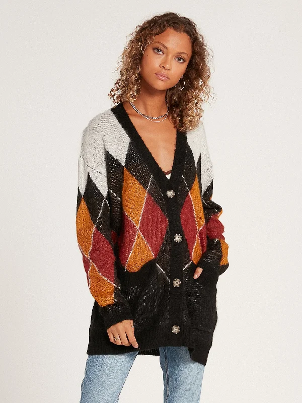 Knitty City Cardigan - Black Combo