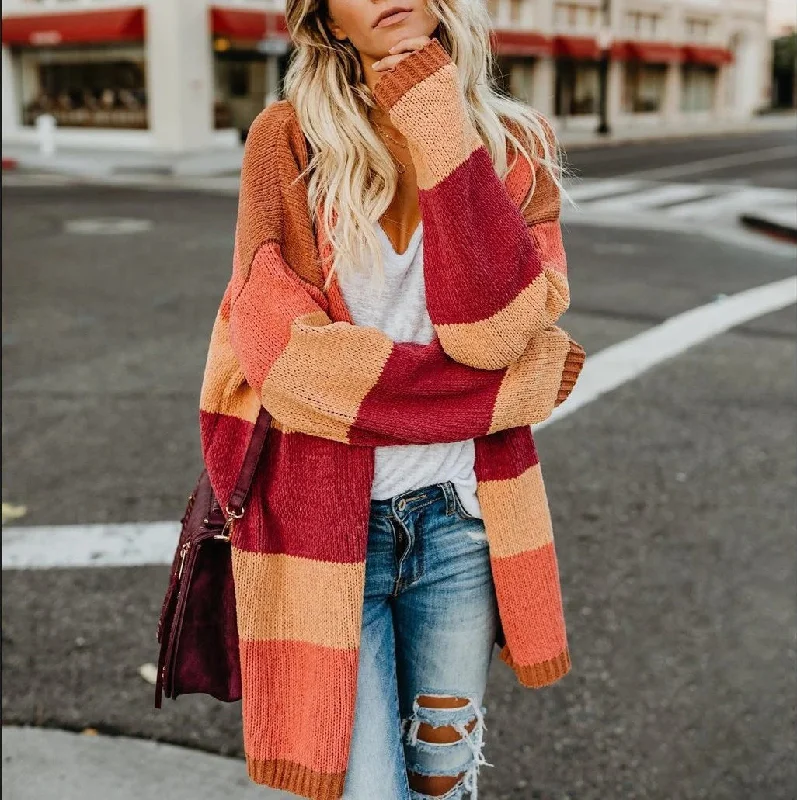 Orange Stripped Cardigan