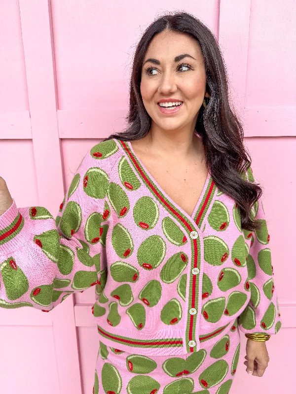 QUEEN OF SPARKLES | Pink Olive Cardigan