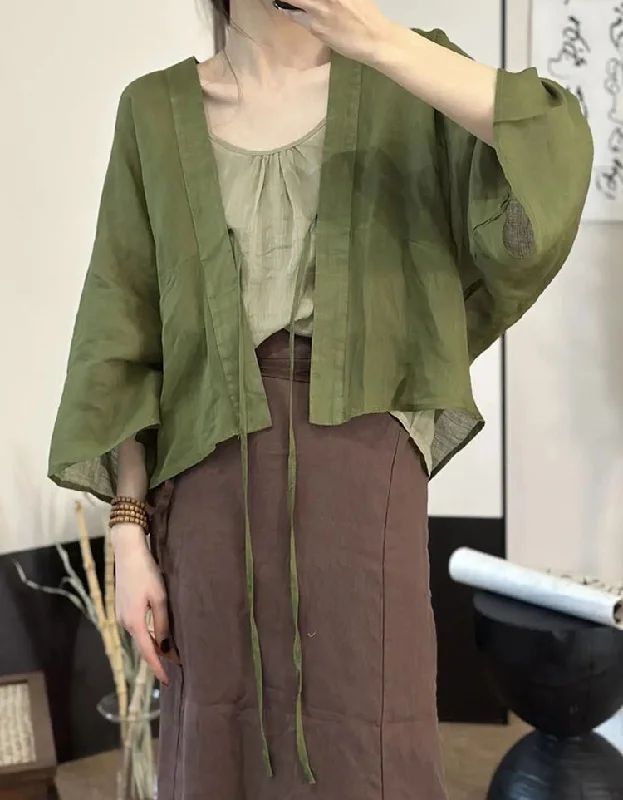 Summer Thin Ramie Hanfu cardigan for Women