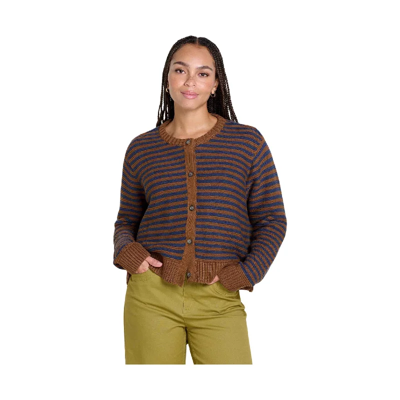 Toad & Co Women's Bianca Crew Cardigan - Brown Sugar Stripe